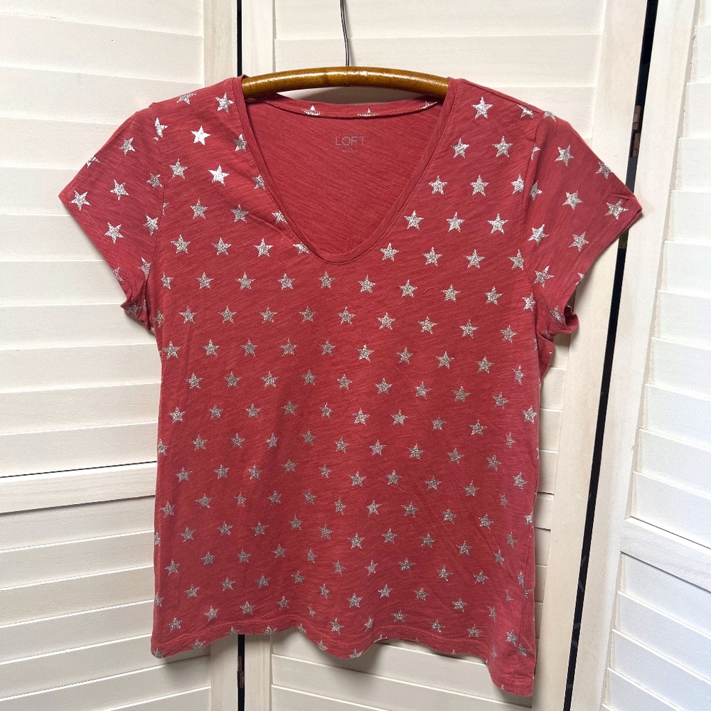 Loft T shirt with silver stars.
